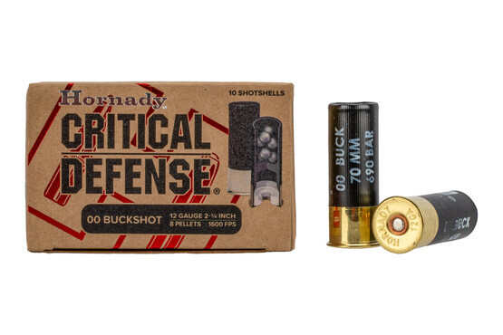 The Hornady Critical Defense 12 gauge 00 buck shot is designed for personal protection